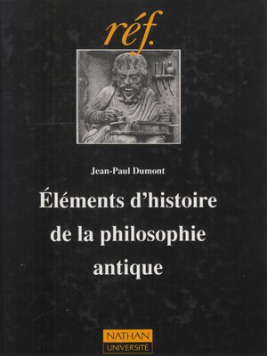 cover image of Éléments d'histoire de la philosophie antique